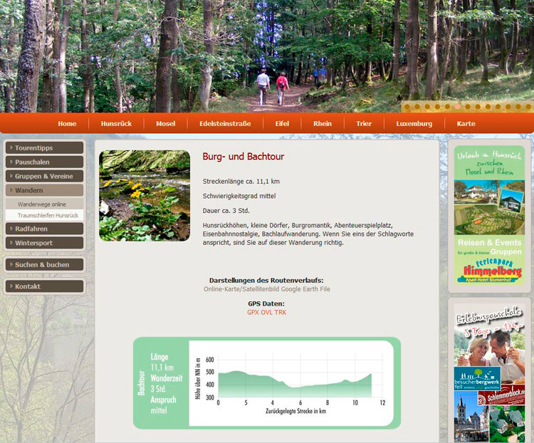 Wanderwege online darstellen